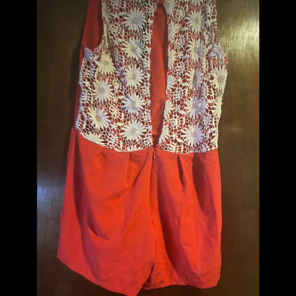 Very J Red and White Romper